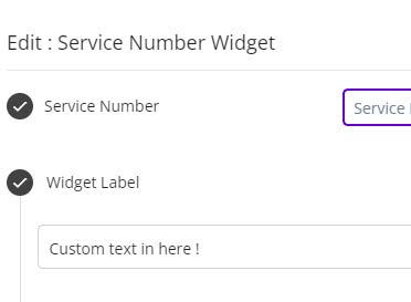 Picture of service number widget dropdowns